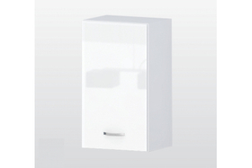 Горен кухненски шкаф с една врата и рафт - Алис бяло/черен/крем/антрацит гланц- G 69 - 45 см.