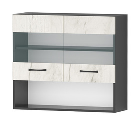 Горен кухненски шкаф с две витрини и ниша - Верона G 58 - 80 см
