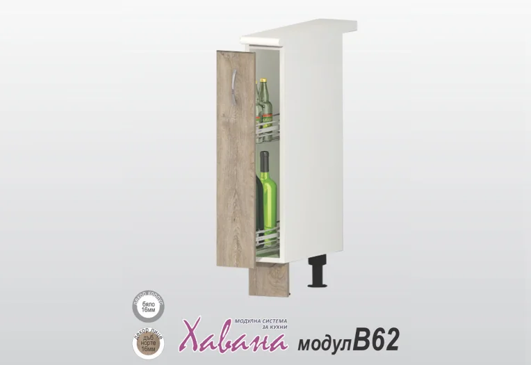 Долен шкаф Хавана B62/15см дъб Норте